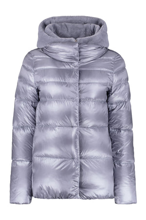 Hooded nylon down jacket-0